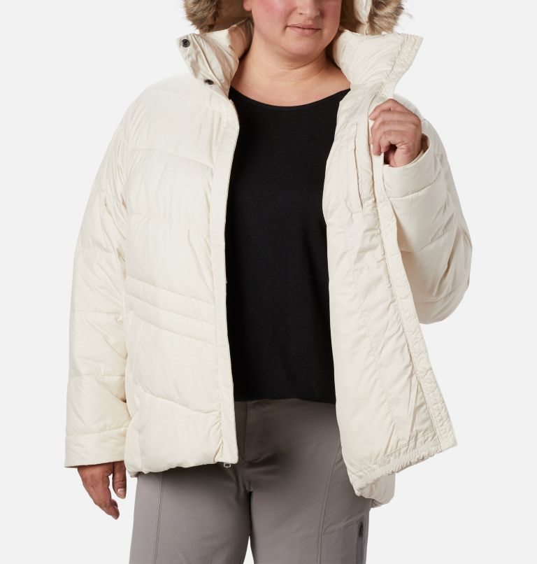 Jachete Izolate Columbia Peak to Park Dama Albi | Plus Size YKA8M97ZS